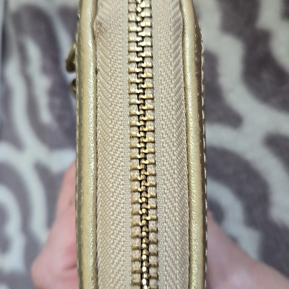 Elegant Tan Wallet with Gold Accents, Coach, Used - Picture 10 of 16